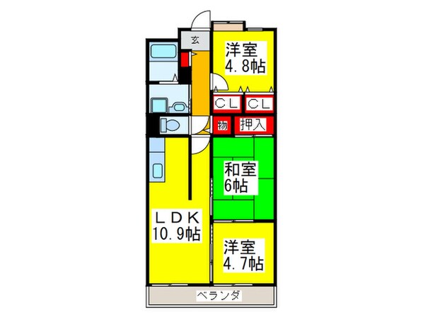 サンプラザ湯里南の物件間取画像